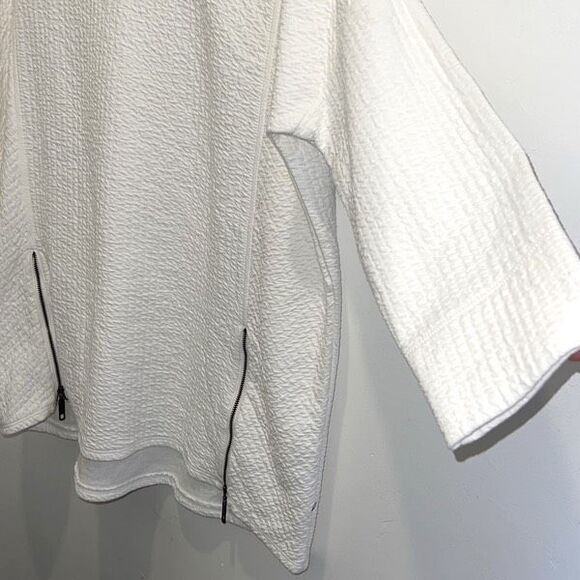 Neon Buddha‎ Waffle Textured Crewneck Sweatshirt Large EUC White - Picture 3 of 6